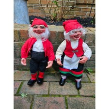 Vtg Arne Hasle Norwegian Christmas Nisse Dolls Signed, 17