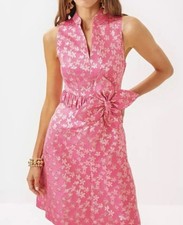 NWT LILLY PULITZER PINK & GOLD TAZIE DRESS DITSY DAISY METALLIC BROCADE size 8 picture