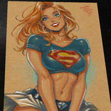 Supergirl DC Art Print Signed 8.5x11 | Art by Keyeske picture
