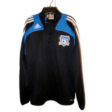 Vintage Adidas San Jose Earthquakes MLS 1/4 Zip Pullover Jacket XL ClimaCool picture