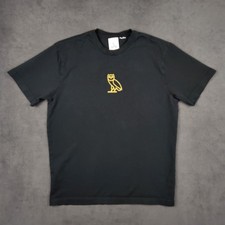 OVO Octobers Very Own Owl Shirt Mens Medium Black Gold Mini Logo Tee Drake picture