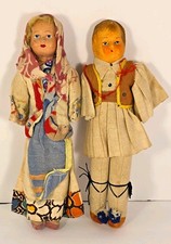 Pair of Vintage Mid-Century  Dolls, Folk Art  picture