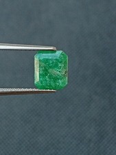 Natural Emerald Faceted Cut Gemstone 1.90 Ct Medium-Light Green Color Swat  picture