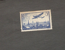 1936 France C12 Airmail stamp Paris Panorama Eiffel Tower & planes picture