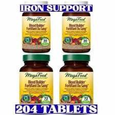 MegaFood Blood Builder 4-Pack 204 Tablets Iron B12 Folate Vitamin C picture