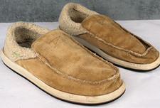 Sanuk Chiba Chill Mens Tan Corduroy Faux Fur SlipOn Casual Shoes 1094602 size 12 picture