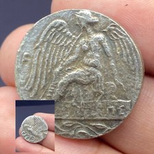 409-406 BC Ancient Greece Siege of Akragas Coin - Silver Dekadrachm 23mm picture