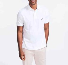 NWT Nautica Mens All Cotton Classic Fit Short Sleeve Performance Deck Polo Shirt picture