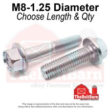 M8-1.25 Class 10.9 JIS Hex Flange Screws Bolts Zinc Clear (Pick Length & Qty) picture