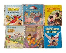 Vintage GOLDEN BOOK Lot Of  6 Sesame Pound Puppies Disney Hardcover Shazam picture