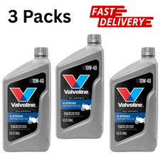 (3 pack) Valvoline 4-Stroke Motorcycle Full Synthetic 10W-40 Motor Oil  picture