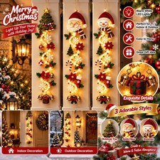 1PC Random Snowman Christmas Door Hanger Warm Led Lighted 3D Dimensional Holiday picture