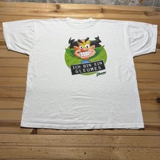 Vintage 90s Ich Bin Ein Gleumes Beer German Cartoon Promo Graphic T-Shirt - 2XL picture