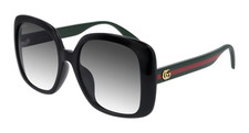 GUCCI GG0714SA 001 Women's Designer Black/Grey Green Sunglasses 56mm picture