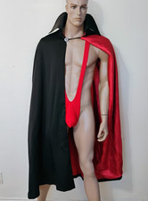 Men's Sexy Vampire Gothic Costume 2 Pieces Cape Mankini Thong Made in The USA picture