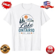 Lake Ontario Est 1615 Vintage Sunset Great Lakes T-Shirt picture