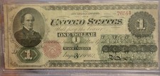 1862 United States $1 Legal Tender Note Large Size Banknote, Circulated picture