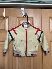 VTG Boys Jacket Size 4. 80’s Stranger Things Style. Tan Red Blue. Halloween picture