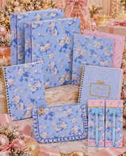 LoveShackFancy x Target Yoobi Blue 8pc Holiday Set Binders Planner Pens NWT picture