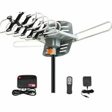 360° Rotation 480Miles Outdoor TV Antenna Motorized Amplified HDTV 1080P 4K 36dB picture