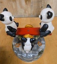 Rare Vintage Panda Bears Musical Seesaw Moves & Plays Music Japan #66 Old picture