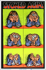 Stoned Agin' by R Crumb Blacklight Poster - Flocked - 23