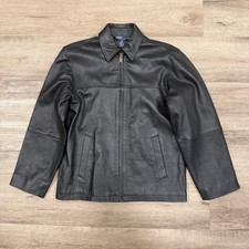 Vintage Polo Ralph Lauren Lamb Skin Black Leather Jacket Harrington Bomber picture