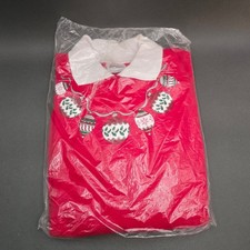 Vintage Hanes 1990s Christmas Sweatshirt LG Collar Red Ornament Glitter NIP picture