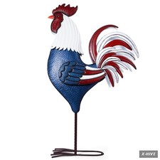 Garden 63 Inch Metal 1 Backyard Expressions Rooster D cor Statue Chicken Yard picture