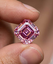 Huge 5 CT Fancy Pink Color Ascher Cut VVS1 Moss Diamond Premium gemstone 10MM picture