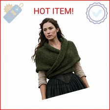 L'VOW Women's Knitted Sontag Shawl Medieval Triangle Sweater Wrap ArmyGreen picture