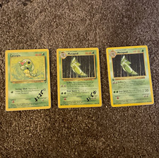 Nintendo Pokemon TCG Base Set Caterpie 45/102 Metapod 54/102 Lot x3 picture