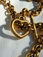 AGATHA Paris Gold Tone Chain Toggle Closure Necklace Blue Stone picture