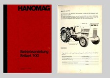 Hanomag Brillant 700 Tractor Operating Instructions Original 1967 picture