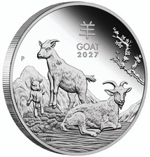 2027 Australian lunar series Year of the Goat 1 oz silver proof coin picture