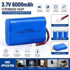 3.7v 6000mAh Li-ion Rechargeable Battery Pack 1S3P picture