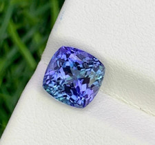Natural Blue Tanzanite Cushion 9-10 Ct Extremely Rare Certified Loose Gemstone picture
