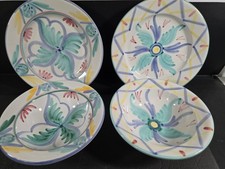 Signed Vietri Italy Handcrafted 1986 Set Of 4 “Colore” 2- Dinner 2- Bowl Lot #4 picture