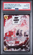 Gum-Gum Fire-Fist Pistol Red Hawk 114 One Piece Alternate Art PSA 10 picture