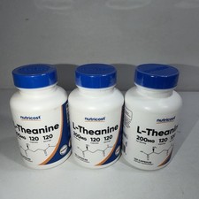 Lot 3 Sealed Nutricost L- Theanine 200mg Per Serv 120 Caps Each picture