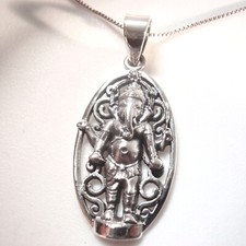 Ganesh 925 Sterling Silver Pendant Hindu God Ganesha- The Remover of Obstacles picture