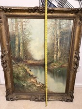 Antique Oil Painting Carved Frame picture
