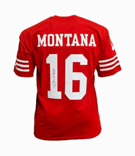 Joe Montana Signed San Francisco 49ers Football Jersey #16 Red Autographed picture