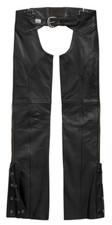 Harley-Davidson Women's Deluxe II Midweight Leather Chaps Black 98046-19VW M picture