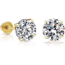 1 ct. Sparkling Lab-Created Diamond Stud Earrings in 14k Yellow Gold picture