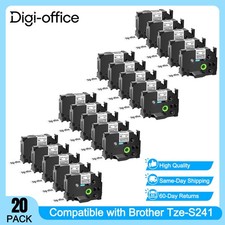 20PK Compatible with Brother P-Touch White Tape Strong Adhesive TZe TZ-S241 18mm picture