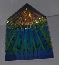 Rainbow Crystal Pyramid Multi Colored Paperweight 2