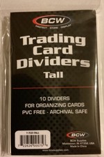 10 BCW Tall Trading Card Dividers - New Unopened With Tracking picture