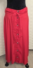 NWT Antonio Melani Red Cherry Fiesta Midi Skirt Button Front A-Line Layla Skirt picture