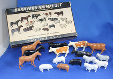 Plasticville - O-O27 - #BY-4 Barnyard Animals COMPLETE 18 - Box - Excellent picture